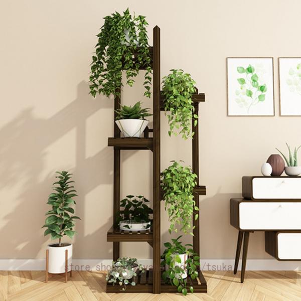 フラワースタンド 室内 おしゃれ 木製 屋外 観葉植物 花台 プランタースタンド 植木 鉢 スタンド...