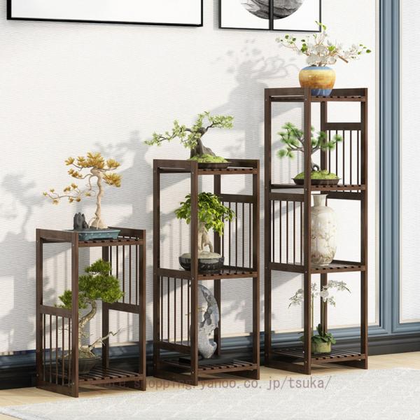 フラワースタンド 盆栽スタンド 植木鉢スタンド 園芸ラック 竹製多肉植物スタンド 花置き棚 大容量収...