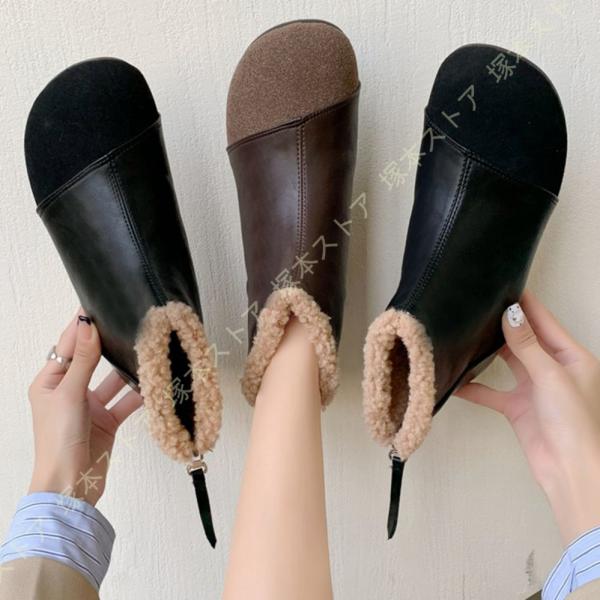 暖かい ブーツ 裏ボア 冬 靴 レディース スニーカー スノーシューズ 歩きやすい 滑らない 防寒 ...