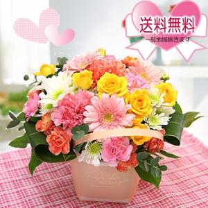送料無料 フラワーボックス フラワーアレンジメント  プリティボックス　花 ギフト