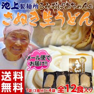 うどん　讃岐　送料無料　池上製麺所監修『るみおばあちゃんの生うどん』　1袋300g×4袋　※常温　【メール便】【代引き不可】【同梱不可】