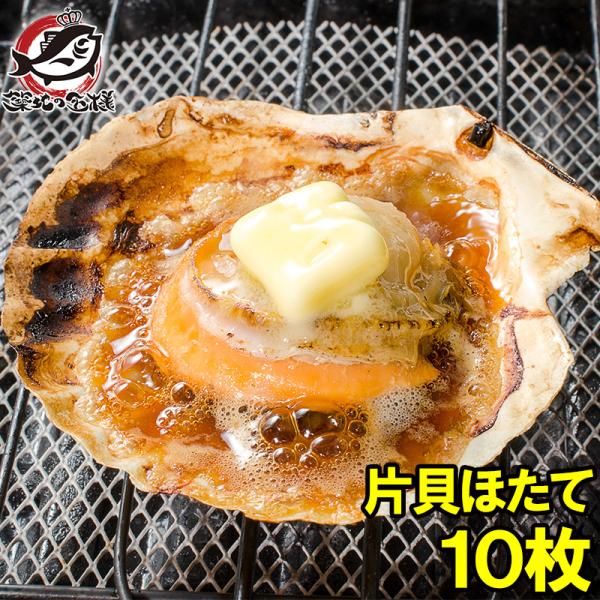 敬老の日 ホタテ ほたて 特大 片貝ほたて 10枚入り  殻付きほたて 帆立 貝 バター焼き 浜焼き...