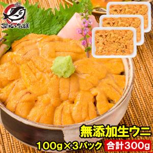 生ウニ 生うに 冷凍 無添加 天然 300g 100g×3パック(ウニ