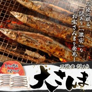 サンマ 秋刀魚 三陸産 宮城加工 『さんま 大サイズ』（143g前後）　1P（5尾）×2P　合計10尾 冷凍 送料無料