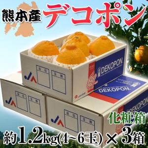 《送料無料》熊本産「デコポン」4〜6玉 約1.2kg×3箱　frt ○