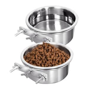 ペット 犬 餌入れ フードボウル 固定ペットボウル ステンレス ペット皿 小動物用 食器 給水器 1個（ネジ3本 18×6.5cm）