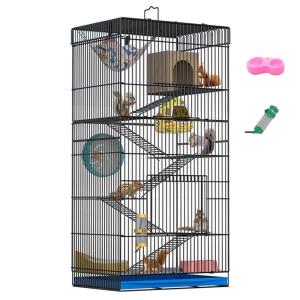 Wyfcal モモンガ ケージ 小動物ケージ 大型 縦型 多層 金属製 金網構造 モモンガ フクロ 引き出しトレー付き 防噛み 防逃逸 組立