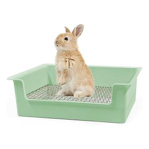 Amakunft うさぎ トイレ 大型 Lサイズ ペット用トイレ ステンレスすのこ付き 小動物 フェレット 対応 ? 掃除簡単 衛生的 ケー