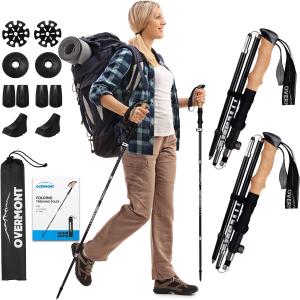 Overmont トレッキングポール カーボン 2本セット 超軽量 105-125伸縮 レッキングステッキ 登山杖 登山用ストック カーボン