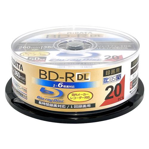 RiDATA BD-R260PW 6X.20SP A 録画用BD-R DL スピンドルケース入り 2...