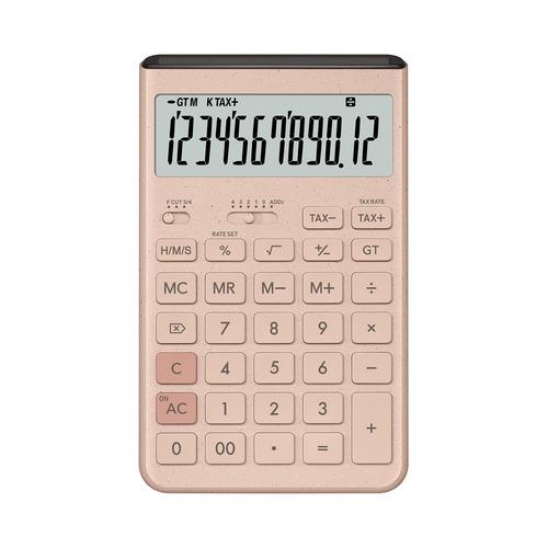 カシオ計算機 JT-200T-PK-N デザイン電卓 Comfy 開閉式スタンド付 グレイッシュピン...