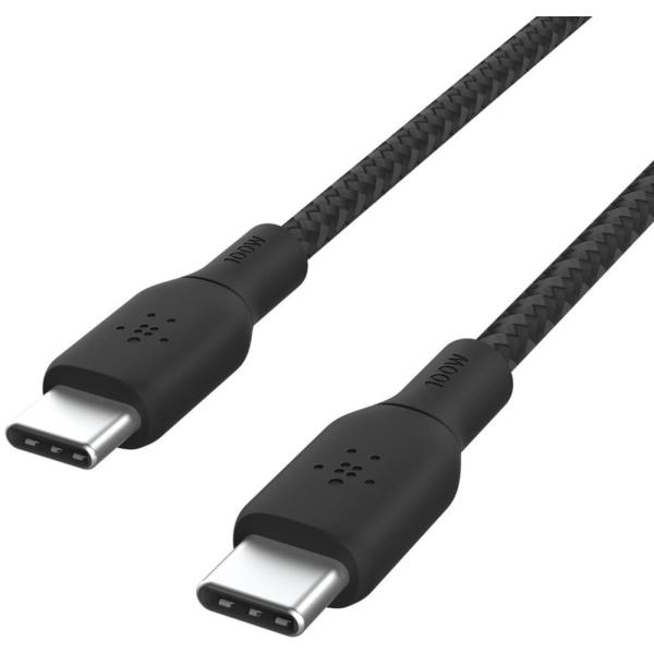 Belkin ベルキン USB-CtoCシリコンやわらか超高耐久2重編込ケーブル3mブラック CAB...