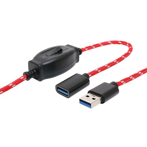 ミヨシ USB-EXS35／RD スイッチ付きUSB延長ケーブル 0.5m レッド USBEXS35...