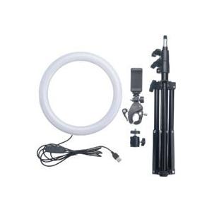 GH-CSL80B-BK リング型LEDライト 最長1240mm三脚/スマホスタンド付き LED数8...