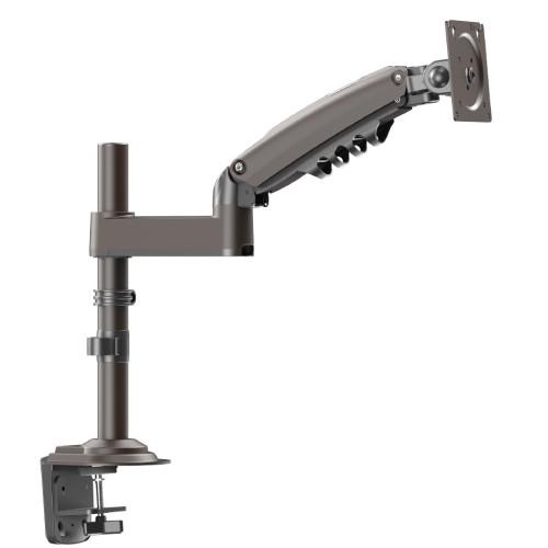 HNSS32G グレー ポール付き ガススプリング式 シングル モニターアーム 13〜32インチ対応...