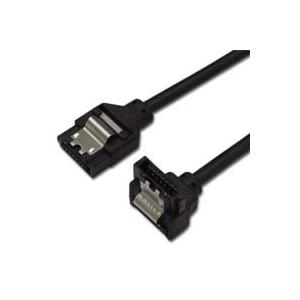 ラッチ付 シリアルATAラウンドケーブル 片下L型コネクタ SATR-3105LBK 50cm