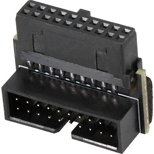 OWL-USB3L02　マザーボード用 切り欠き後ろ 19ピン USB3.0ピンヘッダー用L型コネク...