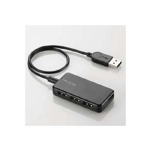 U2HS-A402BBK [USB2.0ハブ/4ポート/30cm/USB Aオス/バスパワー/スイン...