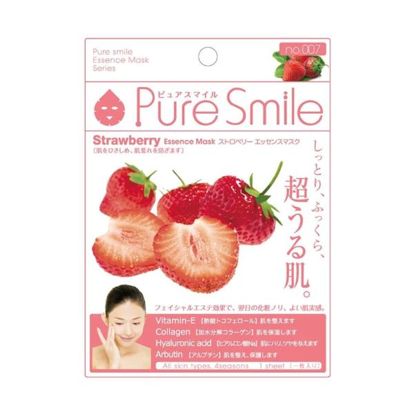 PureSmile(ピュアスマイル)  エッセンスマスク 化粧水タイプ 30枚セット ストロベリー・...