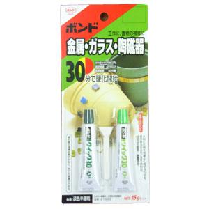 コニシボンド クイック30 (30分型) 15g入 1個 接着剤 ボンド グルー のり 2液性 2液タイプ エポキシ系  金属 タイル 陶磁器｜tsukuro-dot-com