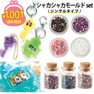 1001円均一セール 送料無料 ゆうパケット限定 手芸 シャカシャカモールド シャカシャカレジン セット シングル｜tsukurutanosimi