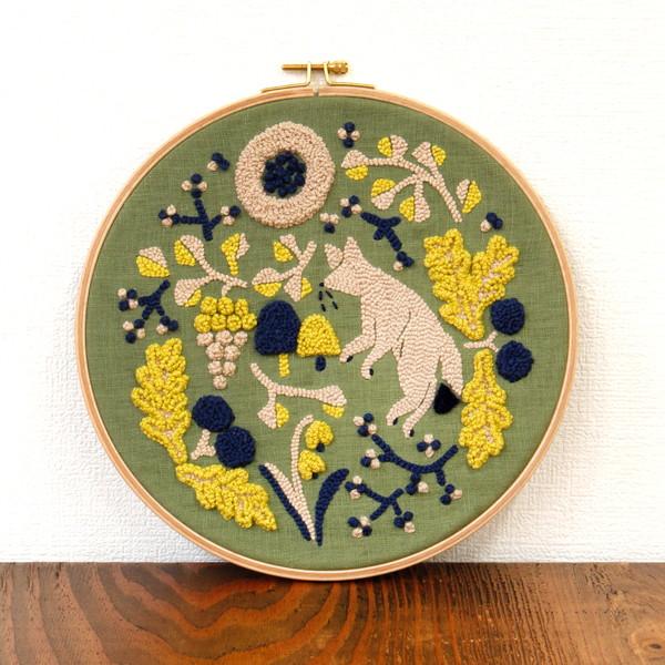 パンチニードルキット キツネノコミチ DMC×点と線模様製作所 フリーステッチング 刺繍 糸 DMC...