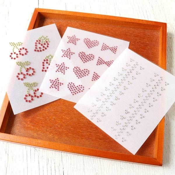 ラインストーン シートセット ラブリーセット さくらんぼ 星 ハート リボン