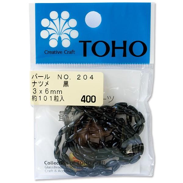 ビーズ パールビーズ TOHO ナツメ型パール 黒 3×6mm 約101粒入