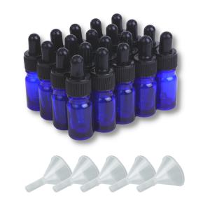 遮光瓶 10本セット アロマオイルボトル 精油瓶 ドロッパー付き ブルー