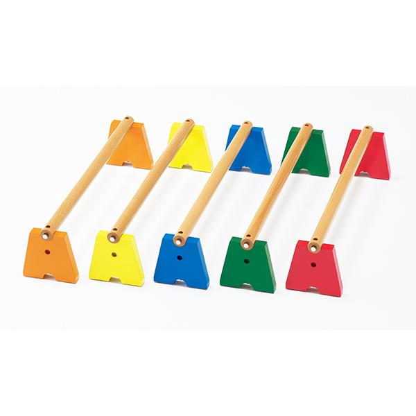 ハードルや平均台運動に 子どものバランス運動に使える 室内用 カラー運動棒・15cm高さ（5本組）