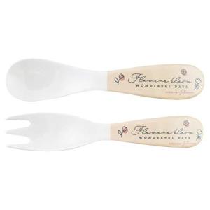 大西賢製販 nenne-futurum メラミン スプーン&フォーク Flower IVORY 2.4×11×H1.3cm YUE-450