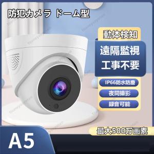 防犯カメラ ドーム型 最大500万画素 ワイヤレス 屋外 屋内 監視カメラ IPカメラ Wi-Fi ネットワーク ネット環境なし SDカード録画 IP66 遠隔監視 2023