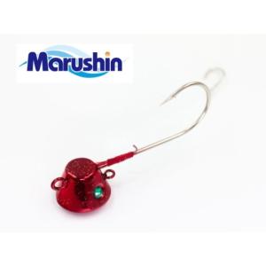 マルシン漁具 TRD一つテンヤ レッドメッキ×ゴールドラメ 6号 / 鯛ラバ タイラバ(セール対象商品)