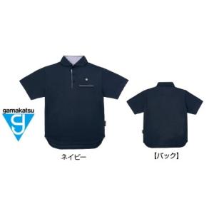 がまかつ ポロシャツ (クラウンエディション) GM-3635 ネイビー SS / ウェア / gamakatsu｜tsuribitokan-masuda