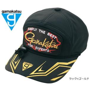 がまかつ フィッシングキャップ  GM-9874 ブラック×ゴールド Mサイズ