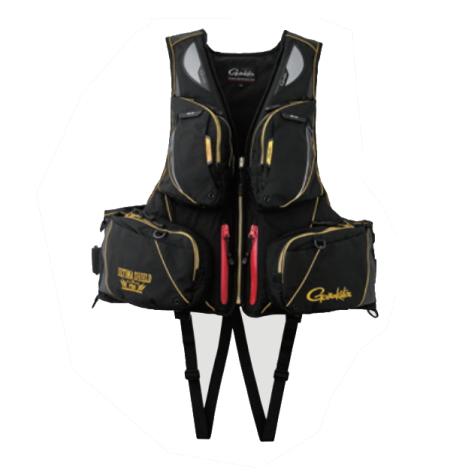 がまかつ アルテマシールドプロフローティングベスト GM-2183 ブラック×ゴールド 3Lサイズ ...