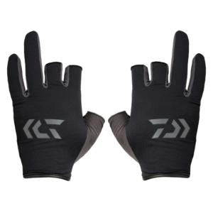 ダイワ 吸汗速乾ストレッチグローブ3本カット DG-6422 ブラック XLサイズ