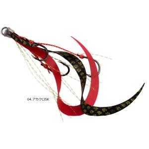 スタート START 替ユニット トリプルフックカーリー Mサイズ UCM-04 アカクロSK｜タイラバ 鯛ラバ｜つり具｜メール便可