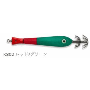 マルキュー フィッシュリーグ カシラスッテ 25号 94g #KS02 レッド/グリーン / イカメ...