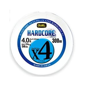 デュエル ハードコアX4 5色イエローマーキング 300m 2号 / PEライン / 釣具