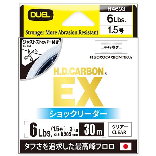 デュエル H.D.カーボン EX ショックリーダー 30m 3号 12Lbs クリアー / ライン ...