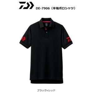 ダイワ 半袖ポロシャツ DE-7906 ブラック×レッド M / 釣具 / daiwa (SP)｜tsuribitokan-masuda