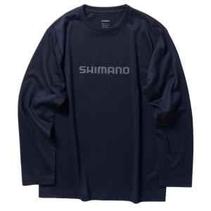 シマノ ドライロゴTシャツ ロングスリーブ SH-022W ピュアネイビー XL(LL)サイズ (SP)｜tsuribitokan-masuda
