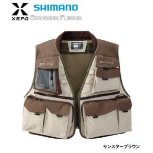 シマノ ゼフォー XEFO ストリーム ポーターベスト VE-220P モンスターブラウン 2XL / 釣具 / shimano (SP)｜tsuribitokan-masuda