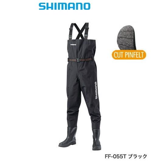 シマノ ハイパーウェーダー チェストハイ・カットピンフェルトソール FF-055T ブラック S /...