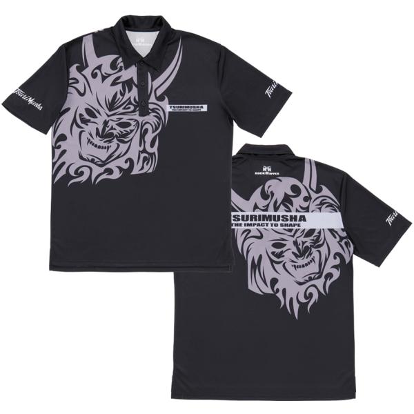 釣武者 ドライアジャスト Musha ポロシャツ ブラック Sサイズ / ウェア / 釣具
