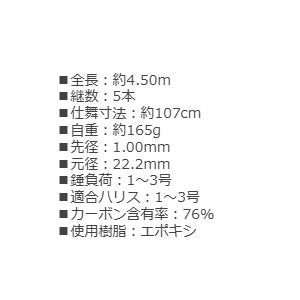 宇崎日新 磯竿 オールスター EX 磯 1.5...の詳細画像2