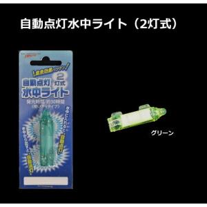 マルシン漁具 自動点灯水中ライト 2灯式 グリーン / SALE / メール便可