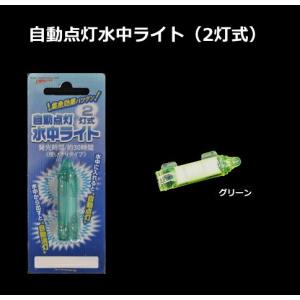 【ポイント10倍】 マルシン漁具 自動点灯水中ライト 2灯式 グリーン / SALE / メール便可