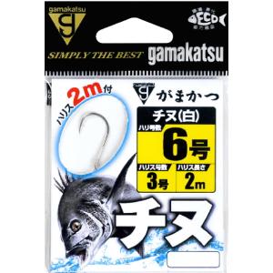 がまかつ 糸付 チヌ 白 2m ハリ3号 ハリス...の商品画像